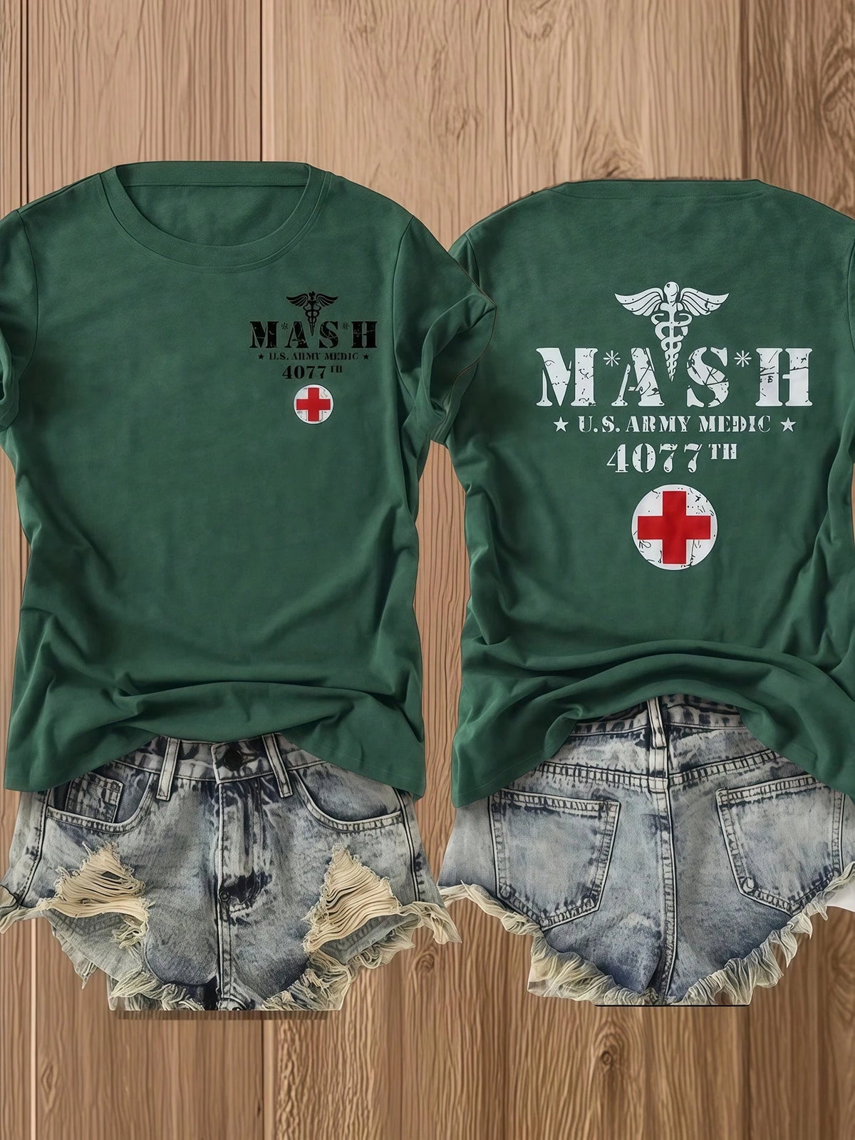 Double-Sided Printed Colored Cotton T-Shirt Comfortable, Stylish With Minimalist Design, Casual & Versatile, INS Style Mash Army Medical Unit 4077th 100 Percent Cotton Graphic Tees T Shirt