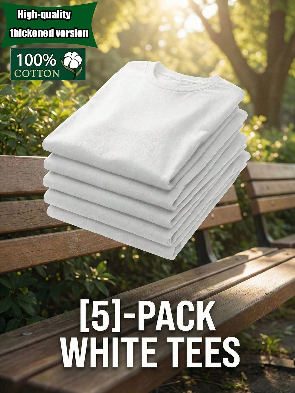 5-Pack Unisex Black & White 100% Cotton High-Quality Thickened Version T-Shirts Bulk Bundle | Regular Fit Breathable Fabric | Year-Round Comfort | Ideal For Home Lounging & Office Workwear